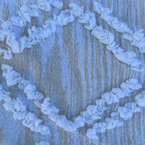 Rachel Zoe Venya Clip Jacquard Duvet Cover Diamond Yellow White Queen Boho GUC - Picture 7 of 9